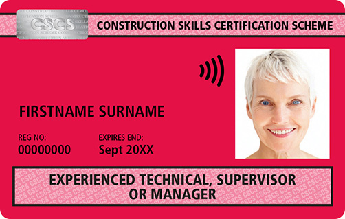 Red CSCS Card Technical Supervisor Manager